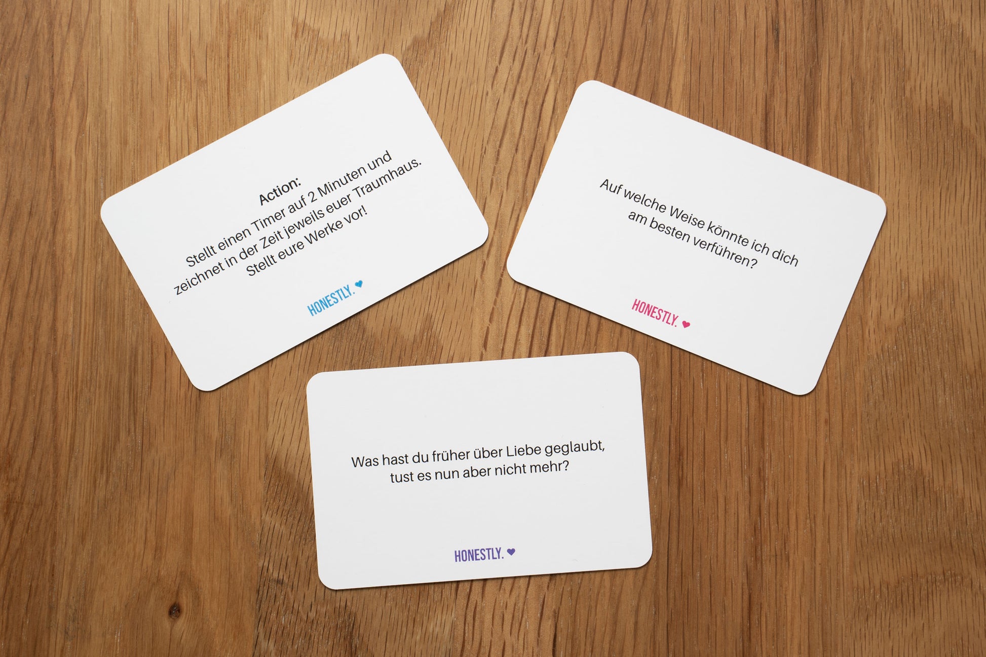 Beispielkarten der Honestly Dating Edition